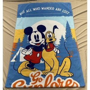 Disney Parks "Not All Who Wander Are Lost" Mickey Pluto Large Beach Towel